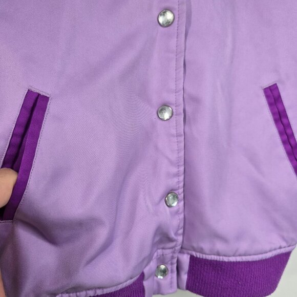 Disney Store Rapunzel Button Front Purple Varrsity Jacket size 7/8 M - Picture 3 of 8